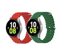 BoLuo 2 Pcs Correa Reloj para Garmin Forerunner 255 Music/Garmin Forerunner 255,22mm Bandas Silicone Reloj Brazalete para Garmin Venu 2 /Garmin Vivoactive 4 / Coros Apex 46mm Watch (rojo verde)