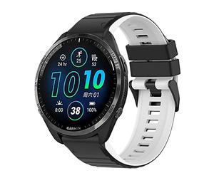 BoLuo 22mm Reloj Correa para Garmin Forerunner 265, Bandas Correa Silicona Bracelet Brazalete Strap para Garmin Forerunner 965 /Forerunner 955 / Forerunner 945 / Descent G1 / Instinct 2 (nero bianco)