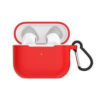 BoLuo Funda Silicona para Airpods Pro 2 con Llavero, LED Frontal Visible Funda, Estuche Protector Cuerpo Cover Case Carcasa Compatible con Apple AirPods Pro 2nd Generación 2022 (Red)