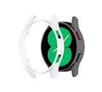 BoLuo Funda Silicona para Galaxy Watch 4 44mm, Funda Caso Smartwatch Protectora Cover,Funda Reloj Ultra PC TPU Case Protectora para Samsung Galaxy Watch 4 44mm SM-R870 Watch Accessories (Blanco)