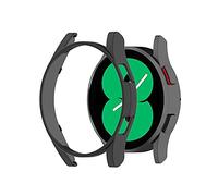 BoLuo Funda Silicona para Galaxy Watch 4 44mm, Funda Caso Smartwatch Protectora Cover,Funda Reloj Ultra PC TPU Case Protectora para Samsung Galaxy Watch 4 44mm SM-R870 Watch Accessories (Negro)