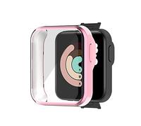 BoLuo Xiaomi Mi Watch Lite Funda con Screen Protector,Funda Caso Smartwatch,Flexible Silicona Protectora Cover,Funda Reloj Ultra-Slim TPU Funda Protectora para Xiaomi Mi Watch Lite/Redmi Watch (Rosa)