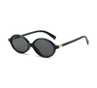 boluoboluomi Gafas de sol vintage para mujer sin borde, montura ovalada para hombres y mujeres, gafas de sol ovaladas pequeñas, unisex, gafas de sol retro de los años 90, Negro
