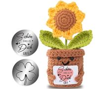 Boluoboluomi Regalo de agradecimiento con girasol positivo alemán de la suerte, regalos de agradecimiento para colegas, amigos y familiares, girasol de punto, patata positiva, reemplazo alemán