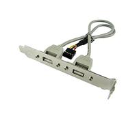 Bolwins Adaptador de placa base M30S USB 2.0 - Cable de 9 pines a tipo A, 30 cm, 2 puertos USB tipo A hembra, adaptador de expansión para PC, fácil ampliación de puertos USB
