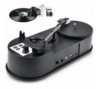 Bolwins B08D Convertidor Tocadiscos Vinilo a MP3 USB MicroSD Negro