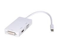Bolwins B57S 1080P Mini Displayport a HDMI DVI VGA 3 en 1 Adaptador Convertidor, Mini DP Macho a HDMI/DVI/VGA Hembra
