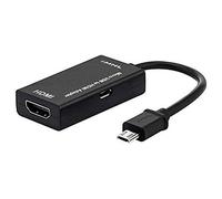Bolwins B67S MHL - Adaptador Micro USB a HDMI de 11 pines - Cable Micro USB HDMI para Samsung Smartphone/Tablet 17 cm Soporta Full HD, Plug & Play, compatible con TV, monitor, proyector