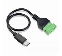Bolwins M09 USB Tipo C a 5 pines Tornillo Terminal Bloque Conector Cable Adaptador 60 cm - Transmisión de Datos Función de Carga DIY PC Reparación Sin Soldadura Conexión Estable
