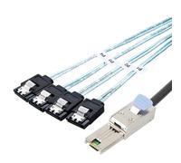 Bolwins P84CS Mini SAS 26P SFF-8088 a 4 SATA Splitter Cable de 1 m - Cable de datos Mini SAS a SATA para discos duros, conexión entre el controlador Mini SAS y la unidad SATA
