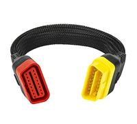 Bolwins Q64CS OBD2 Cable alargador de 36 cm - 16 pines macho a hembra con cuello de cisne flexible - Adaptador de diagnóstico para interfaces OBDII - Diseño ultradelgado de nailon - Resistente y