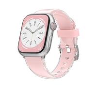 BolYel Compatible con Correa Apple Watch 41mm 40mm 38mm,Pulsera de silicona transparente de doble capa de repuesto compatible con iWatch Pulsera Series 8 7 6 5 4 3 2 1 SE Rosa