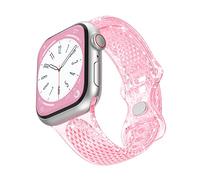 BolYel Compatible con Correa Apple Watch 45mm 44mm 42mm,Correa de repuesto Transparent Diamond Lines para Apple Watch Series 8/7/6/5/4/3/2/1/SE,Rosa