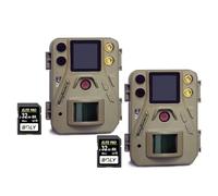 BolyGuard Cámara de caza 2 unidades 37MP 4K Trail Camera con Dual Flash (LED rojo y blanco), IP67 Wildlife Game Camera con LCD de 1,44 pulgadas a color para vigilancia exterior