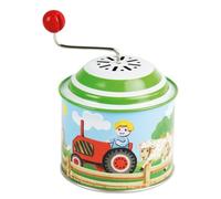 Bolz 52760 - Caja de música con diseño de granja, aprox. 10,5 x 7,5 cm, bote giratorio de metal, ángel giratorio para niños a partir de 18 m+, multicolor