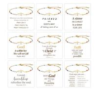 BOMAIL 9 pulseras de cruz para mujer, pulseras cristianas para mujeres, regalos de confirmación para niñas, pulseras de cruz religiosa, regalos para hermana, amiga, joyería cristiana religiosa para