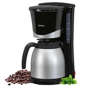 Bomann® Cafetera para 8-10 tazas de café de filtro, cafetera con jarra térmica, parada por goteo y desconexión automática, filtro extraíble, indicador de nivel de agua aprox. 1 litro - KA 168 CB negro