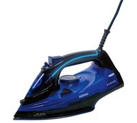 Bomann DB 6038 CB - Plancha de vapor automática (2800 W máx., 7 funciones, mango de iluminación LED, suela de cerámica 3D, negro/azul)