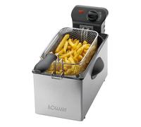 Bomann fr 2264 cb freidora eléctrica, 3 l, caja, tapa y resistencia acero inox., desmontable, termostato regulable, 2000, negro/gris