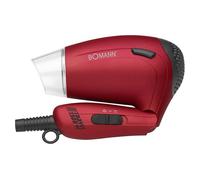 Bomann htd 8005 cb secador de pelo viaje, plegable, 2 niveles temperatura / velocidad, bolsa transporte, difusor, 1300, rojo
