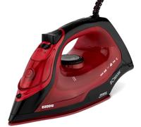 Bomann DB 6035 CB Plancha automática, Control de Vapor de 3 Niveles (0-1-2), 7 Funciones, depósito de Agua Transparente (Aprox. 250 ml), Rojo, Suela de cerámica Resistente a los arañazos