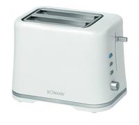 Bomann TA 1577 - Tostadora de pan pequeña con 2 ranuras, 3 funciones, tostar, calentar y descongelar, 870W con regulador de nivel de tostado, calienta panecillos o bolleria, blanca