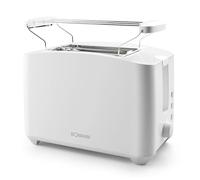Bomann® tostador compacto 2 rebanadas | con función descongelar/calentar/parada rápida | con accesorio para panecillos | blanco | también para tostar panecillos y gofres preparados | TA 6065 CB