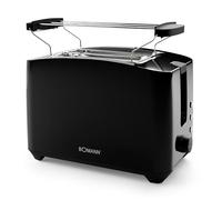 Tostador 2 Rebanadas Negro 750W Funciones Descongelar/Recalentar Bomann TA 6065 CB