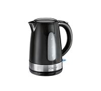 Bomann WKS 1581 - Hervidor de agua eléctrico, 1,5 litros, resistencia oculta, 2200 W apagado automático al alcanzar la ebullición, inalámbrico 360º, sin cable, filtro de cal extraíble, negro y inox