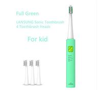 Bomaoer Cepillo de dientes eléctrico ultrasónico Sonic U1 Carga USB Recargable Cepillos de dientes con 4 piezas Cabezales de repuesto Temporizador Cepillo Color verde para niños