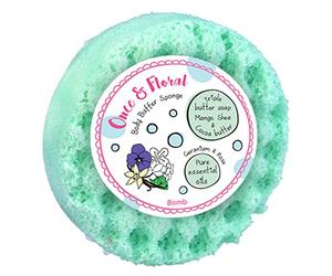 Bomb Cosmetics Body Buffer - Esponja para el cuerpo, diseño floral