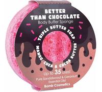 Bomb Cosmetics Esponja con infusión de jabón corporal 2 en 1, exfoliante, hidratante, triple mantequilla, con jabón en el interior mejor que el chocolate