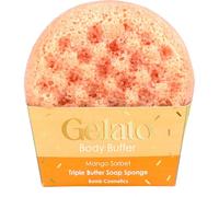 Bomb Cosmetics Mango Sorbet Body Buffer Triple Esponja de jabón de mantequilla