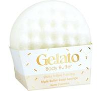 Bomb Cosmetics Sticky Toffee Pudding Gelato Body Buffer Triple Esponja de jabón de mantequilla