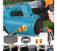 Bomba Agua, 200W Bomba Jardín Bomba Agua Para Makita 18V Batería Bomba Agua Bombeo Agua Bomba Autocebante Portátil Con Manguera 10M Tubo Entrada Agua 3M 6 Patrones Rociado (Sin Batería)
