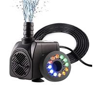 Bomba Agua Sumergible 220V, Bomba de Agua Sumergible Fuente con Boquillas, Bomba Agua Acuario Sin Ruido, Jardin Decorativa Accesorios Acuarios Estanque Bomba Pecera Filtro Pequeña Externo 750L/H 15W