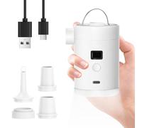 Bomba Aire Eléctrica Recargable, Bomba De Aire Portátil, Mini Bomba De Aire Eléctrica Portátil, Bomba Portátil USB C con 4 Boquillas para Inflar Y Desinflar para Piscinas, Colchones De Cama, Inflador