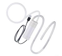 Bomba autocebante eléctrica USB para transferencia de agua y drenaje con manguera de grado alimenticio y filtro de malla de acero inoxidable para acuarios y estanques de cerveza casera, color blanco