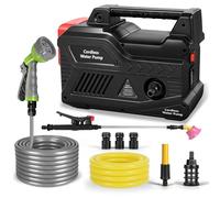 Bomba autocebante portátil para Makita 18 V batería, bomba de agua (solo herramientas, sin batería), con tubo de salida de agua de 15 metros, pistola de agua de alta presión