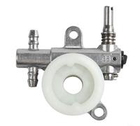 Bomba de aceite de motosierra para engranaje helicoidal, aleación de aluminio y pieza de repuesto de plástico compatible con modelos de motosierra 2500 y 3800 motores de 25 CC y 38 cc, color gris