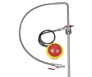 Bomba de acero inoxidable para disolventes, accionada por pedal con manguera de descarga y grifo