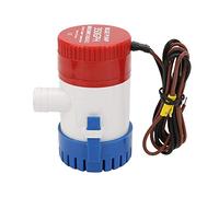 Bomba de achique, Qiilu 350GPH Bomba de achique eléctrica 12V para yate sumergible Caravana RV Barco, Bomba de agua de bajo ruido a prueba de herrumbre