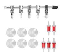 Bomba de acuario, válvula de palanca de control de flujo de aire de 5 vías con válvulas de retención y ventosas para mejorar la oxigenación del tanque de peces