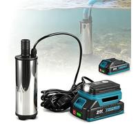 Bomba de agua con batería 7500 mAh, 21 V, bomba eléctrica sumergible inalámbrica, altura de descarga 3 - 5 m, caudal 50 - 80 l/min, bomba de transferencia con cable de 5 m, para piscinas, acuarios