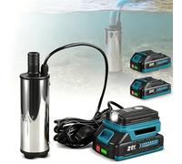 Bomba de agua con batería 7500 mAh, 21 V, bomba eléctrica sumergible inalámbrica, altura de descarga 3 - 5 m, caudal 50 - 80 l/min, bomba de transferencia con cable de 5 m, para piscinas, acuarios