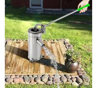 Bomba de agua de acero inoxidable Bomba de mano de agua para pozos manuales Bomba de agua agitada manual para agua subterránea de hasta 8 m de profundidad Jardines Parques Estanques Plata
