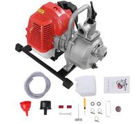Bomba de agua de gasolina de 1,7 HP, bomba de agua sucia portátil con 10.000 l/h y altura de extracción de 30 m, tubo de entrada de 2 m y conexión de 1 pulgada, bomba de jardín, motor de gasolina de 2