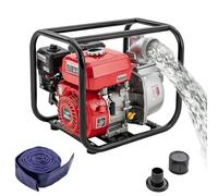 Bomba de agua de gasolina para jardín, 7,5 CV, 35000 l/h y 30 m, altura de aspiración, conexión de 3 pulgadas, bomba de agua sucia con motor de 4 tiempos, arranque por cable, base de metal