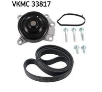 SKF Bomba de agua + kit de correa poli V para PEUGEOT: 107 & TOYOTA: Yaris, Aygo & CITROËN: C1 (Ref: VKMC 33817)