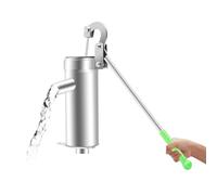 Bomba de agua manual | Bomba de acero inoxidable | Bomba manual de jardín | 8 m de agua subterránea profundidad de mano con cinta de PTFE y tornillos | Bomba de agua profunda para casa, jardín, granja